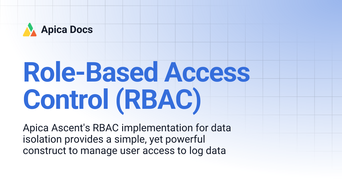 Role-Based Access Control (RBAC) | Apica Docs