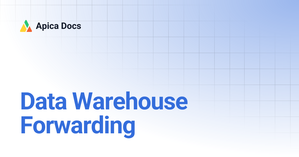 Data Warehouse Forwarding | Apica Docs