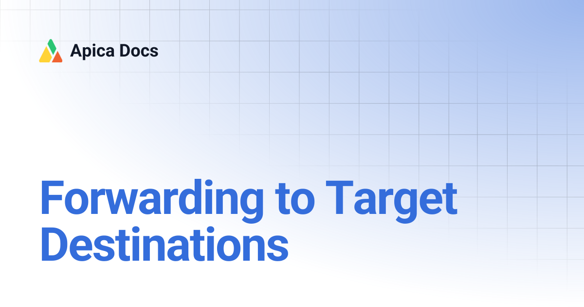 Forwarding to Target Destinations | Apica Docs