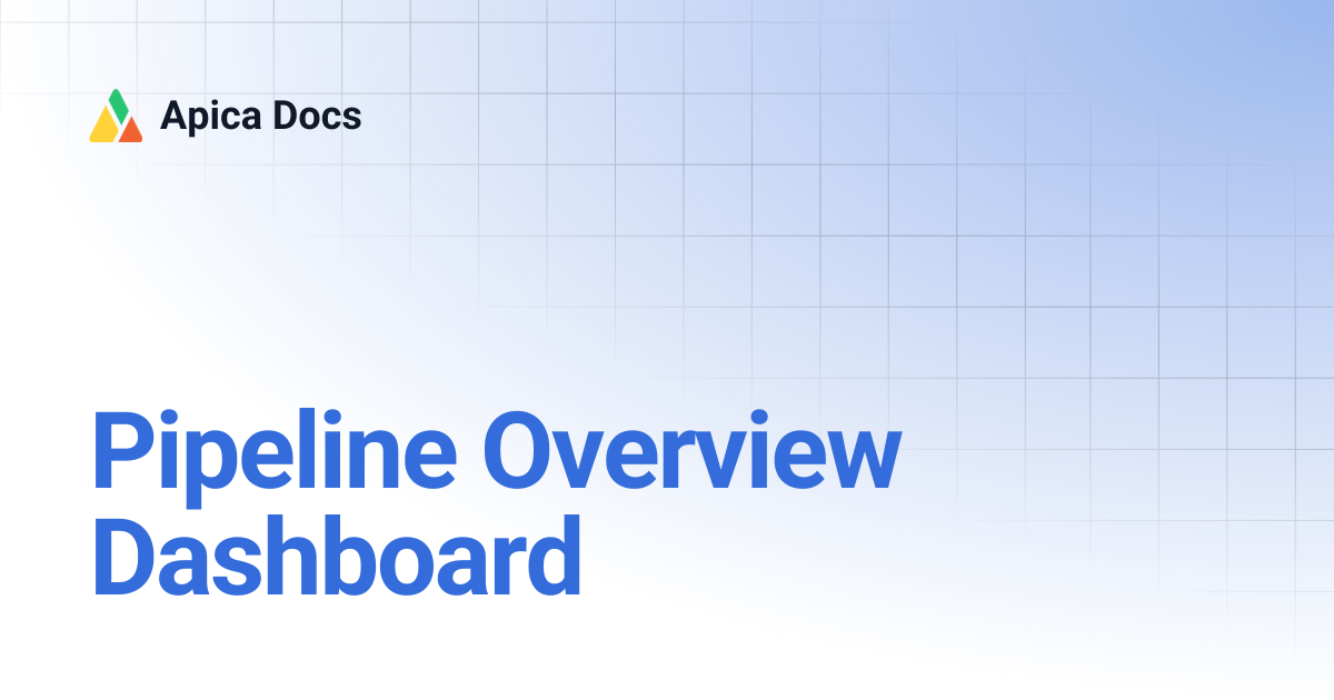 Pipeline Overview Dashboard | Apica Docs