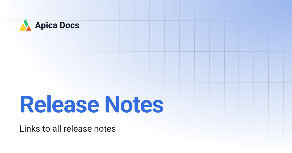 Release Notes | Apica Docs
