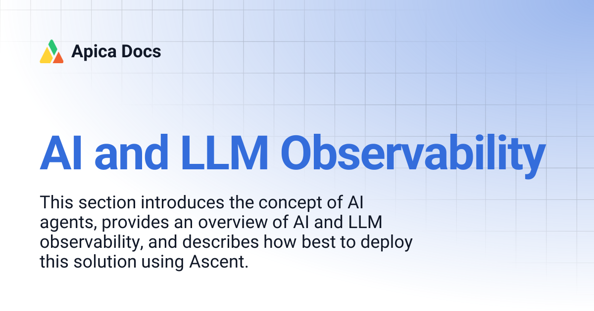 AI and LLM Observability | Apica Docs