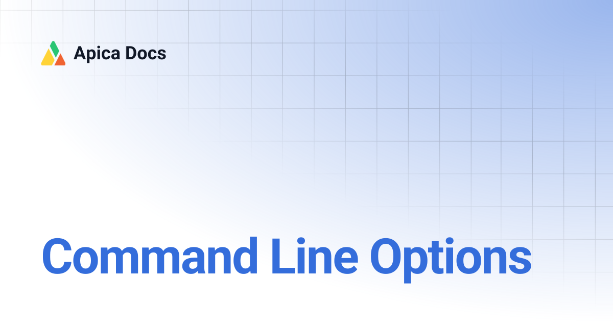 Command Line Options | Apica Docs