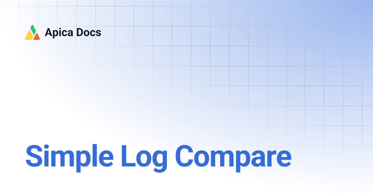 Simple Log Compare | Apica Docs