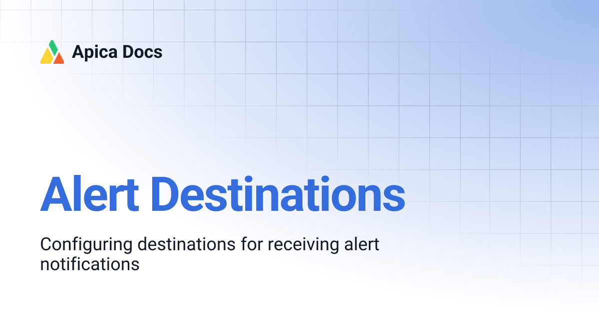 Alert Destinations | Apica Docs