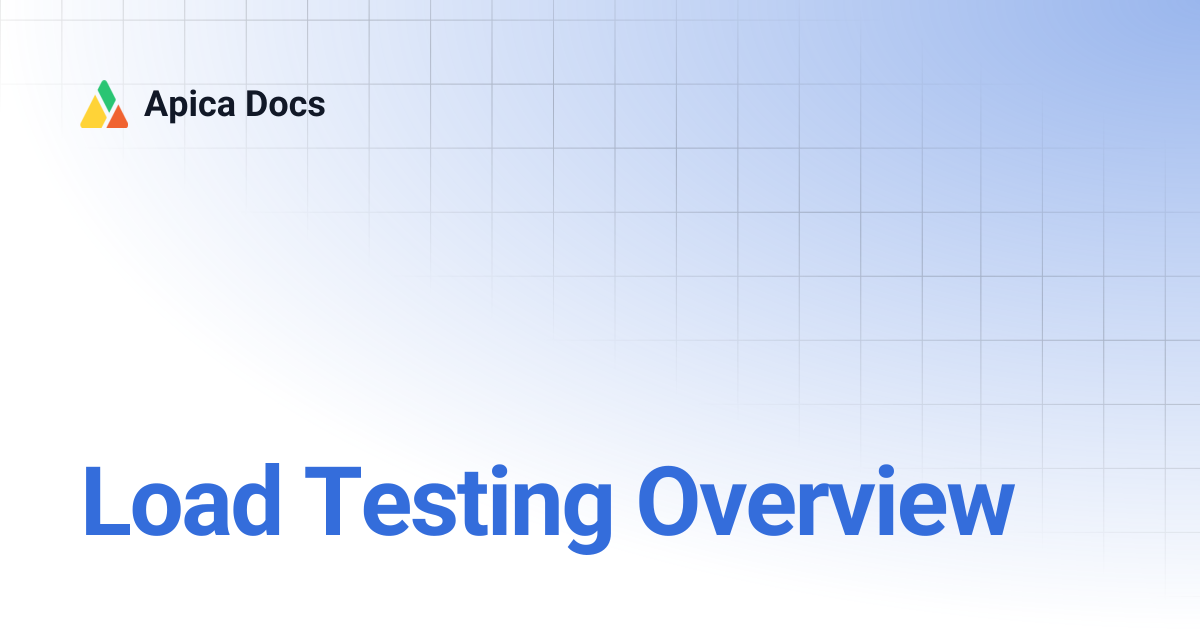 Load Testing Overview | Apica Docs