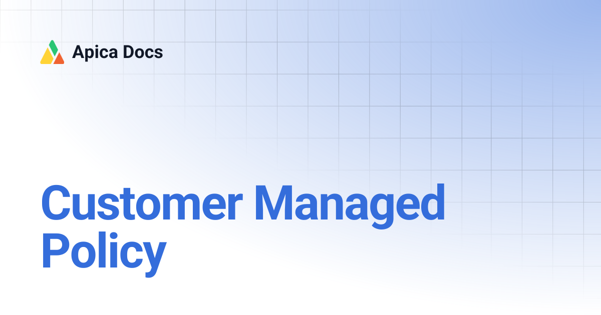 Customer Managed Policy | Apica Docs