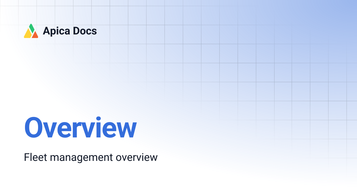 Overview | Apica Docs