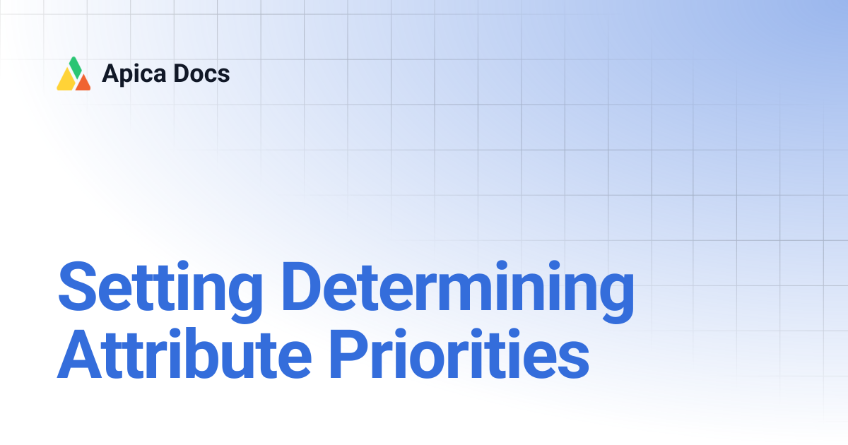 Setting Determining Attribute Priorities | Apica Docs