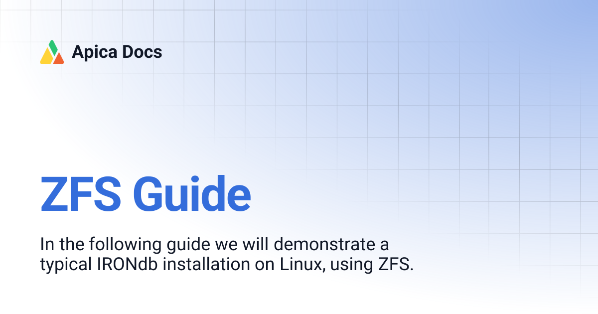 ZFS Guide | Apica Docs