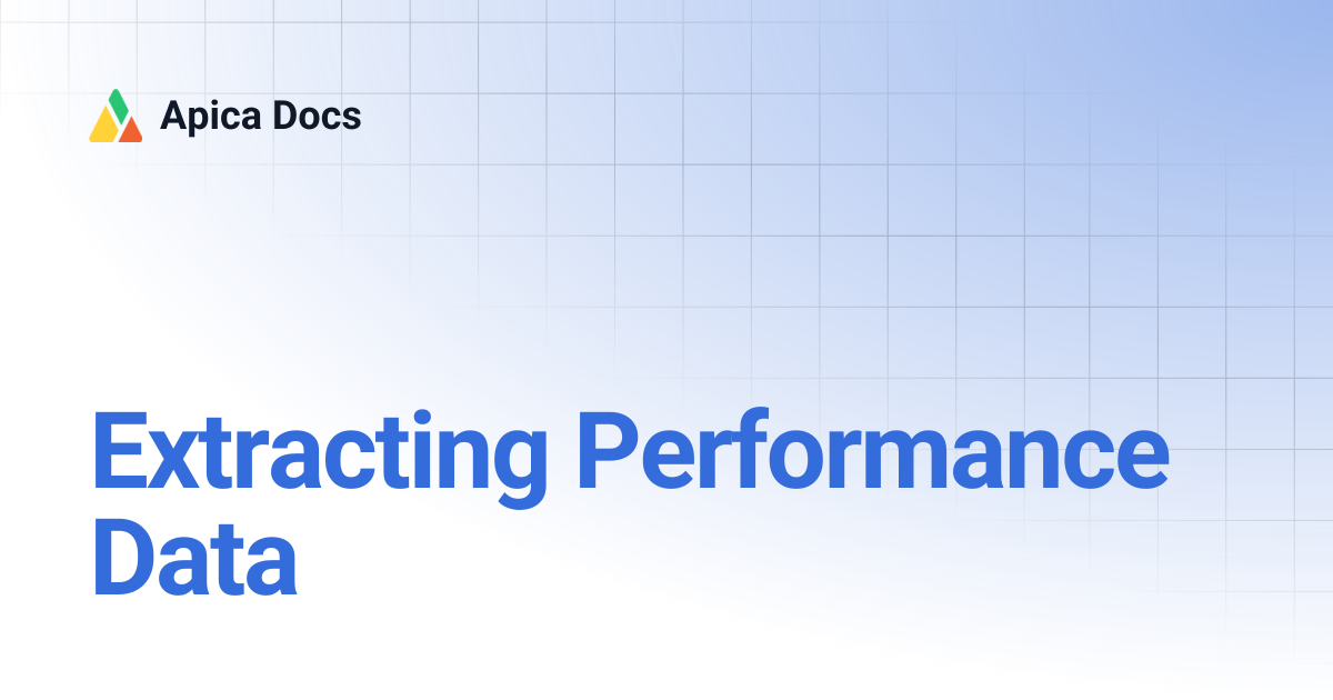 Extracting Performance Data | Apica Docs